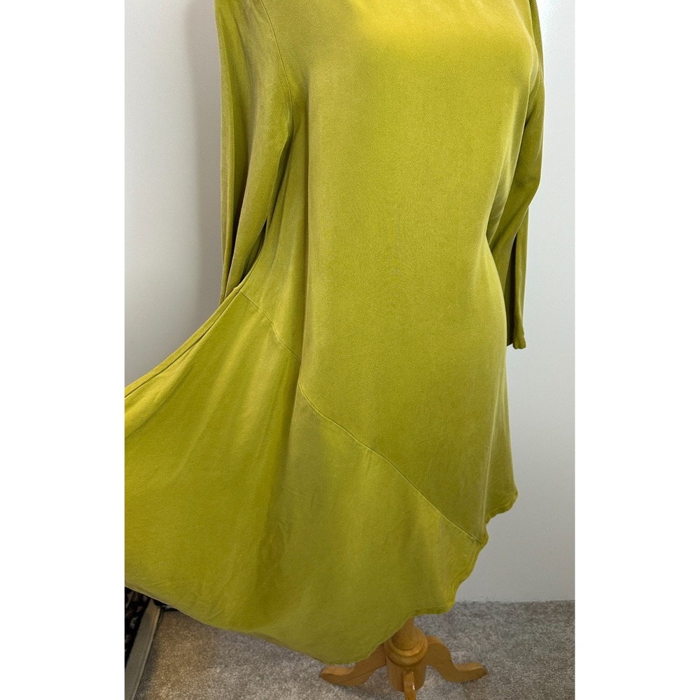 Bryn Walker Asymmetrical Hem Tencel Hi Lo Dress Small Green Minimalist Lagonlook - Picture 6 of 15